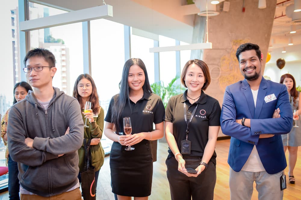 Guests networking at the Bidmath Asia launch event